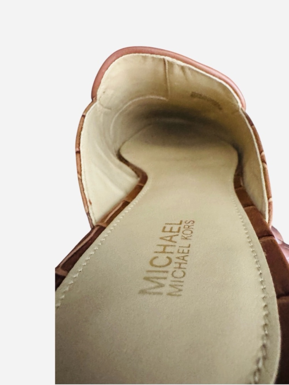 Michael Kors Charlton Croc-Embossed Leather Mules with Gold Hardware🤎💛 - Picture 6 of 6